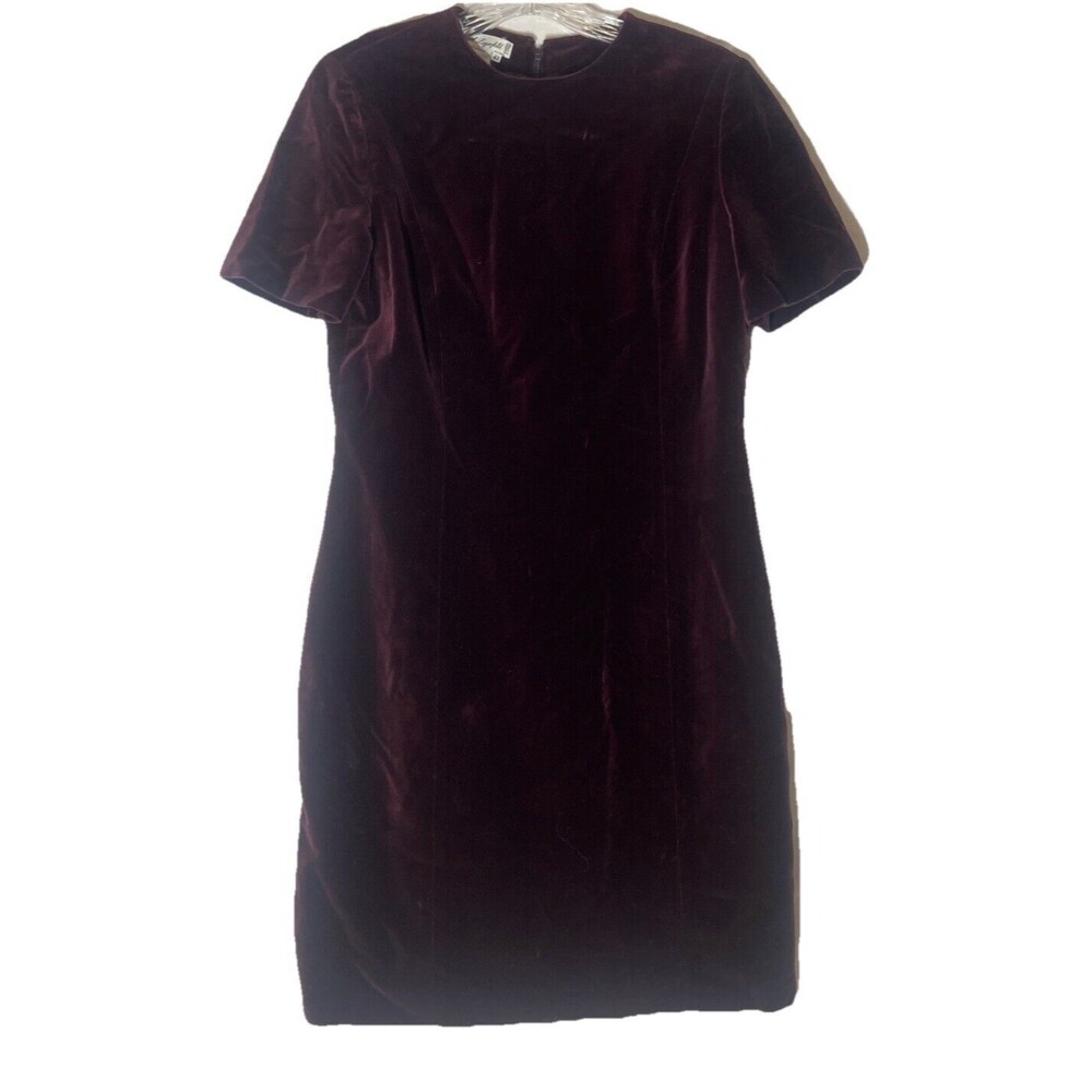 Karl Lagerfeld Burgundy Velvet Dress Size 42 /large/14 - Picture 4 of 9